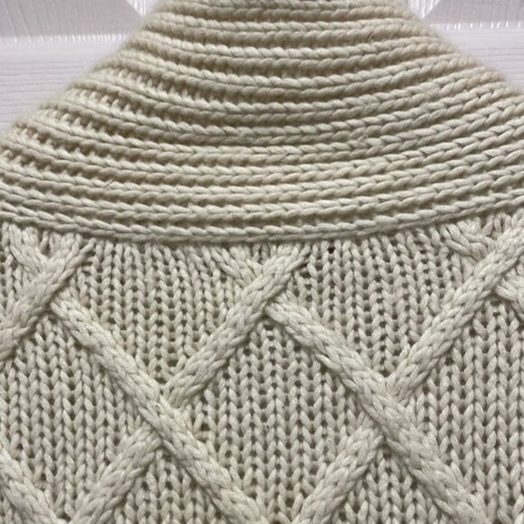 LEFT ON HOUSTON Cable Knit Front Snap Button Cowl Sweater Vest Size S - Picture 6 of 10